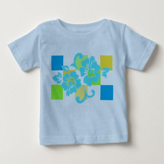 Checkerboard Hibiscus Peuter & baby T - shirts (Voorkant)
