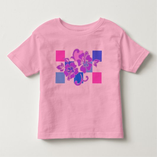 Checkerboard Hibiscus Peuter & baby T - shirts (Voorkant)