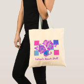 Checkerboard Hibiscus strandtassen Tote Bag (Voorkant (product))