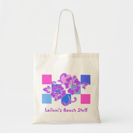 Checkerboard Hibiscus strandtassen Tote Bag (Voorkant)