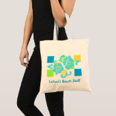 Checkerboard Hibiscus strandtassen Tote Bag (Voorkant (product))