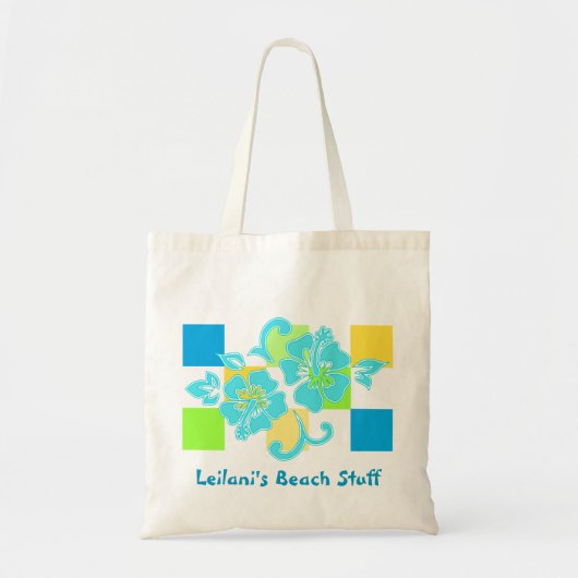 Checkerboard Hibiscus strandtassen Tote Bag (Voorkant)