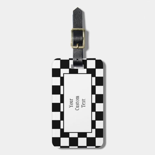 Checkerboard in zwart-wit Bagagelabel (Voorkant verticaal)