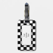 Checkerboard in zwart-wit Bagagelabel (Achterkant verticaal)