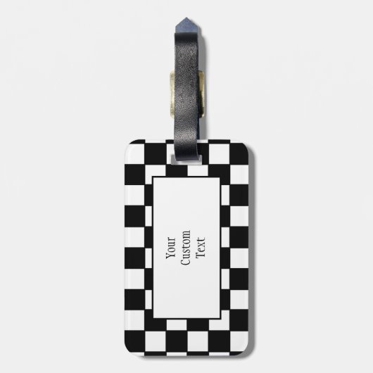 Checkerboard in zwart-wit Bagagelabel (Achterkant verticaal)