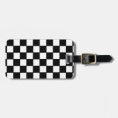 Checkerboard in zwart-wit bagagelabel (Voorkant horizontaal)