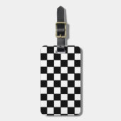 Checkerboard in zwart-wit bagagelabel (Voorkant verticaal)