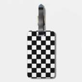 Checkerboard in zwart-wit bagagelabel (Achterkant verticaal)