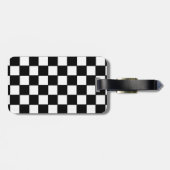 Checkerboard in zwart-wit bagagelabel (Achterkant horizontaal)