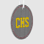 Checkerboard INITIALEN School Kleuren Sport Team Ornament (voorkant)