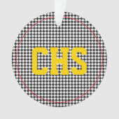 Checkerboard INITIALEN School Kleuren Sport Team Ornament (voorkant)