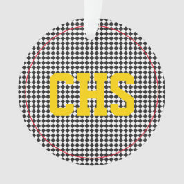 Checkerboard INITIALEN School Kleuren Sport Team Ornament