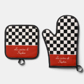 Checkerboard: Italiaanse keuken-Tsjetsjeen met naa Ovenwant & Pannenlap Set (Voorkant)