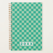 Checkerboard Jungle Green Retro Pattern 2026 Planner (Voorkant)