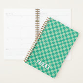 Checkerboard Jungle Green Retro Pattern 2026  Planner (Display)