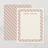 Checkerboard Lijst briefpapier Kaart - Groen Notitiekaartje (Voorkant / Achterkant)