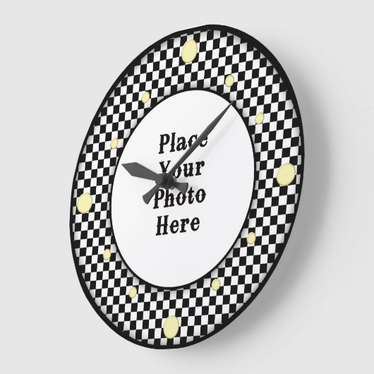 Checkerboard - Lijst - Uw fotowandklok Grote Klok (Hoek)