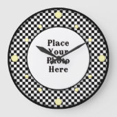 Checkerboard - Lijst - Uw fotowandklok Grote Klok (Voorkant)