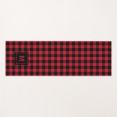 Checkerboard Masculine Plaid Pattern Monogram Yogamat (Voorkant (horizontaal))