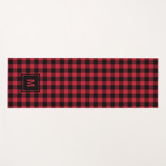 Checkerboard Masculine Plaid Pattern Monogram  Yogamat (Voorkant (horizontaal))