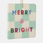 Checkerboard Merry & Bright Christmas Ornament (Rechts)