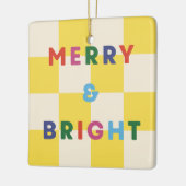 Checkerboard Merry & Bright Christmas Ornament (Links)