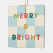 Checkerboard Merry & Bright Christmas Ornament (Links)