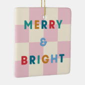 Checkerboard Merry & Bright Christmas Ornament (Rechts)