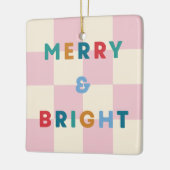Checkerboard Merry & Bright Christmas Ornament (Links)