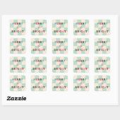 Checkerboard Merry & Bright Christmas Sticker (Vel)