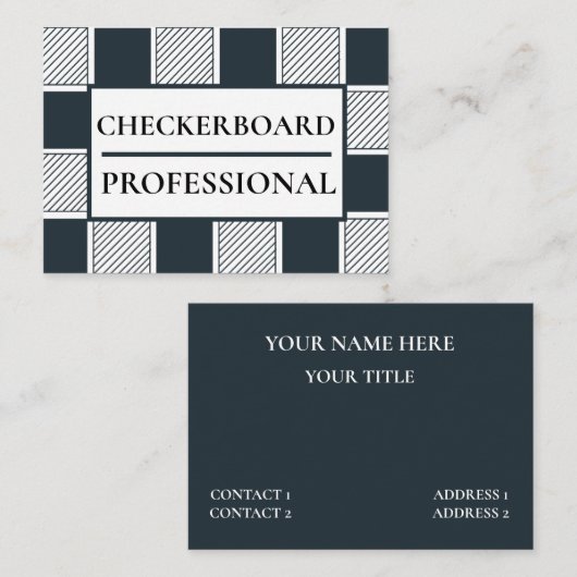 Checkerboard Modern geometrisch Visitekaartje (Voorkant / Achterkant)