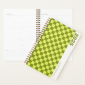 Checkerboard Olijfgroene Limoen Gepersonaliseerd 2 Planner (Display)