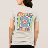 Checkerboard Oyster met aangepaste naam Tri-Blend Shirt (Achterkant)