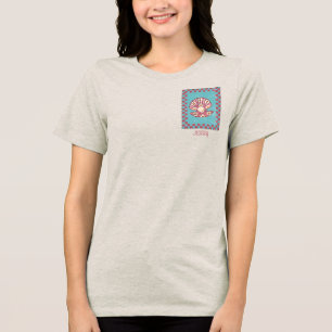 Checkerboard Oyster met aangepaste naam Tri-Blend Shirt