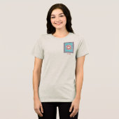 Checkerboard Oyster met aangepaste naam Tri-Blend Shirt (Voorkant volledig)