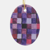 Checkerboard Paars Daisy Spray Keramisch Ornament (Achterkant)