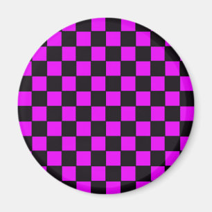 Checkerboard Party in roze Magneet