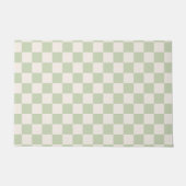 Checkerboard Pastel Groen Geruite Sage Check Deurmat (Voorkant)