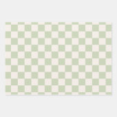 Checkerboard Pastel Groen Geruite Sage Check Inpakpapier Vel (Voorkant)