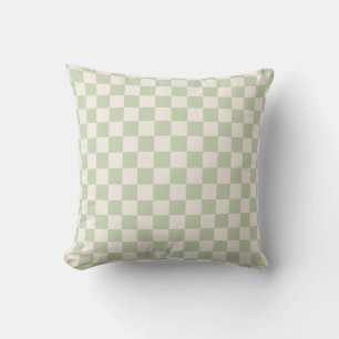 Checkerboard Pastel Groen Geruite Sage Check Kussen