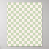Checkerboard Pastel Groen Geruite Sage Check Poster (Voorkant)