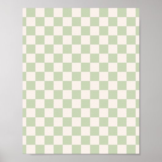 Checkerboard Pastel Groen Geruite Sage Check Poster (Voorkant)
