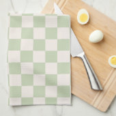 Checkerboard Pastel Groen Geruite Sage Check Theedoek (Quarter Fold)