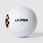 Checkerboard Patroon Monogram Perzik en Zwart Golfballen (Logo)