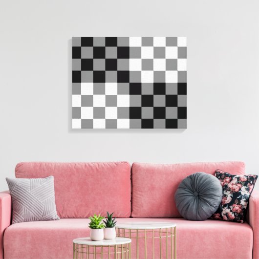 CHECKERBOARD PATTERN CANVAS AFDRUK (Insitu (Woonkamer))