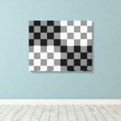 CHECKERBOARD PATTERN CANVAS AFDRUK (Insitu (Houten vloer))