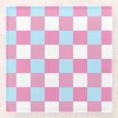 Checkerboard Pattern Glazen Onderzetter (Voorkant)