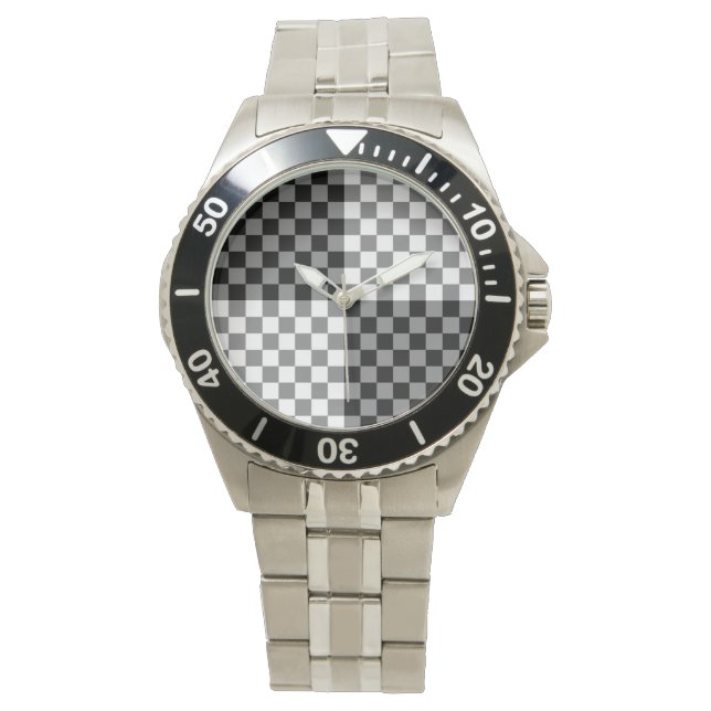 CHECKERBOARD PATTERN HORLOGE (Voorkant)