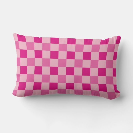 Checkerboard Pattern Hot Pink Kussen (Achterkant)