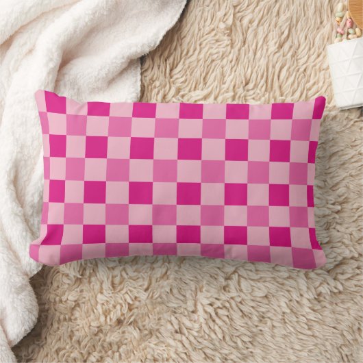 Checkerboard Pattern Hot Pink Kussen (Deken)